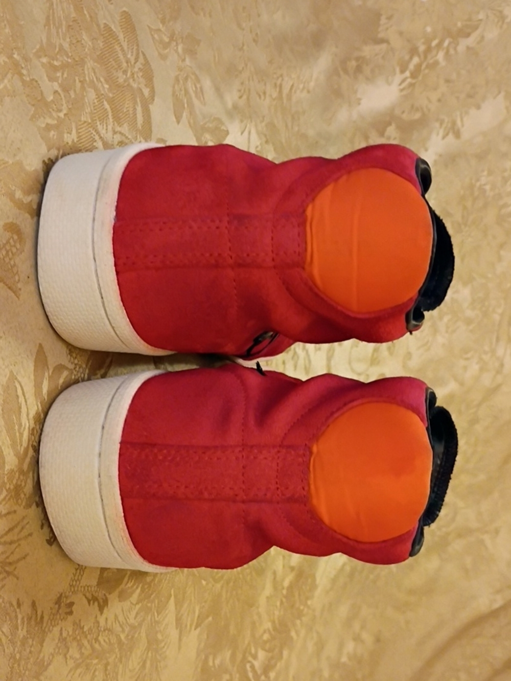 Converse High Top Sneakers in Red & Black Leather Suede Men's 10.0 Women's 11.5 - Picture 7 of 12